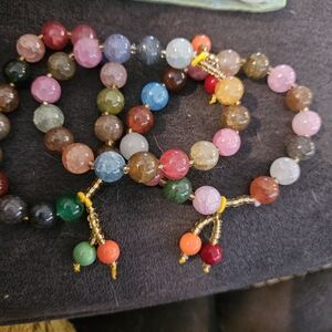 Multicolor Glass Beaded Bracelet Set